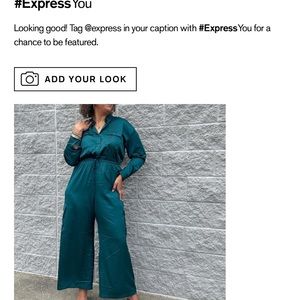Deep teal button front Express jumpsuit